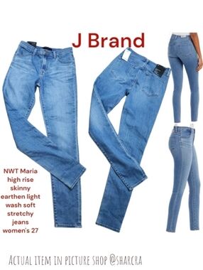 J Brand Women's Maria high rise skinny earthen light wash soft stretchy jeans 27